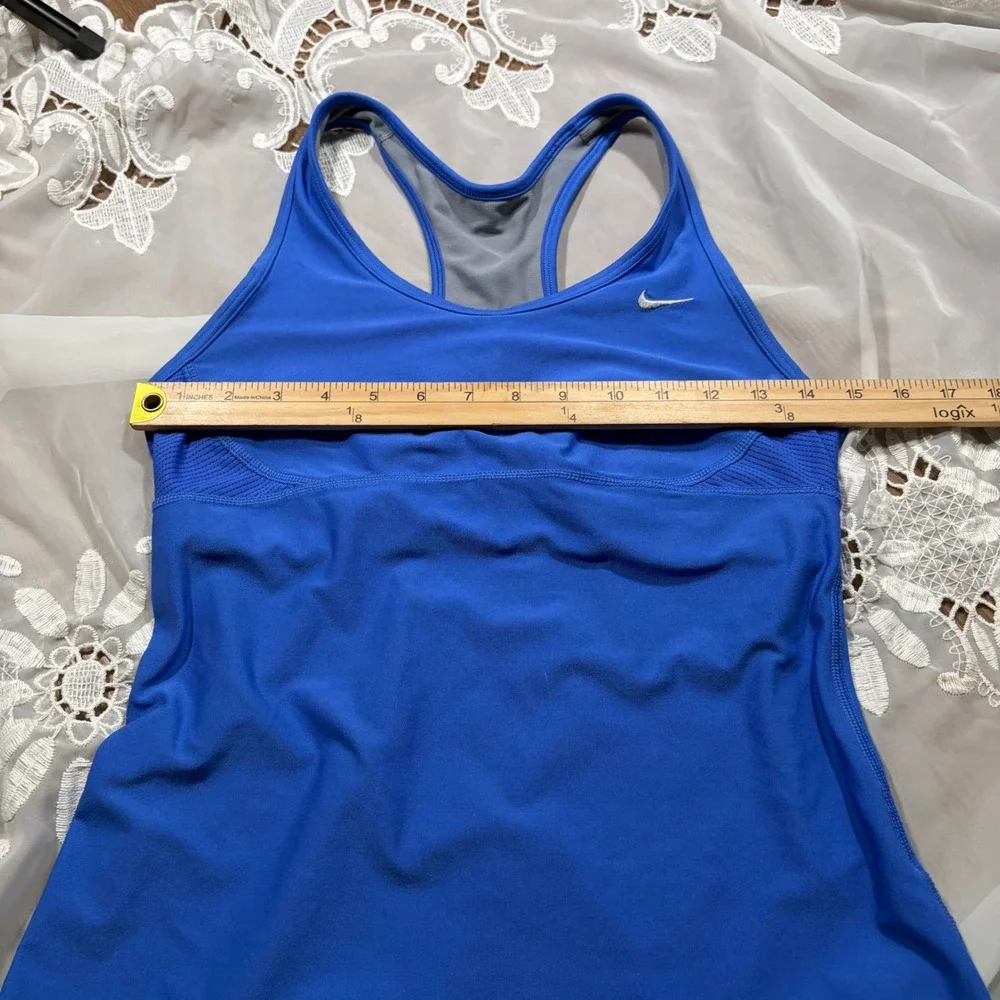 Y2K Workout Babydoll Nike Dri-FIT Built In Bra Tank Top Blue 415102-402 Size M